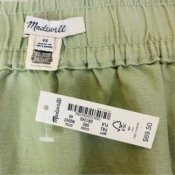 Madewell Linen Blend Curved Hem Mini Skirt Size 4X - Picture 6 of 7
